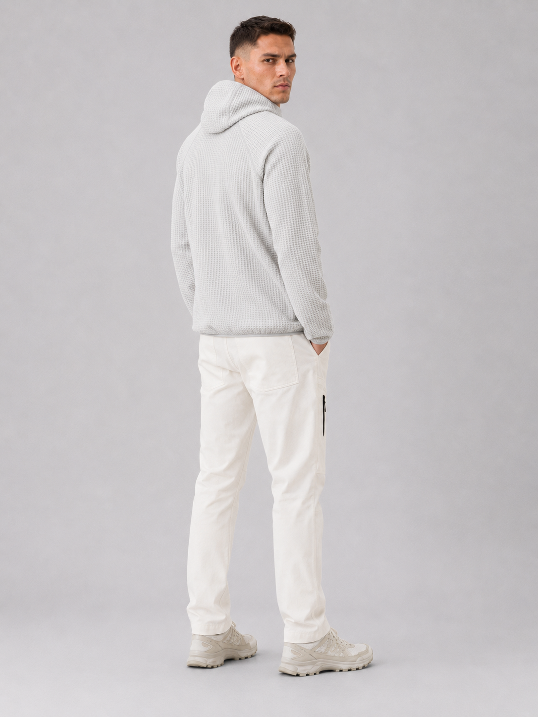 Loose Fit High-Collar Hooded Pullover