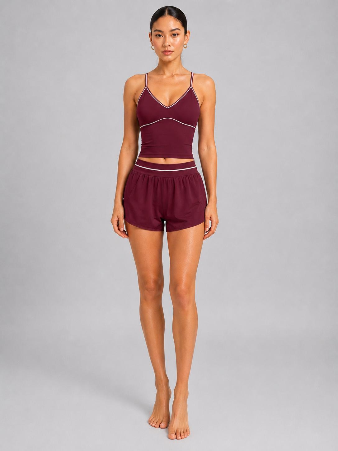 Women’s Padded Activewear Top & Shorts Set