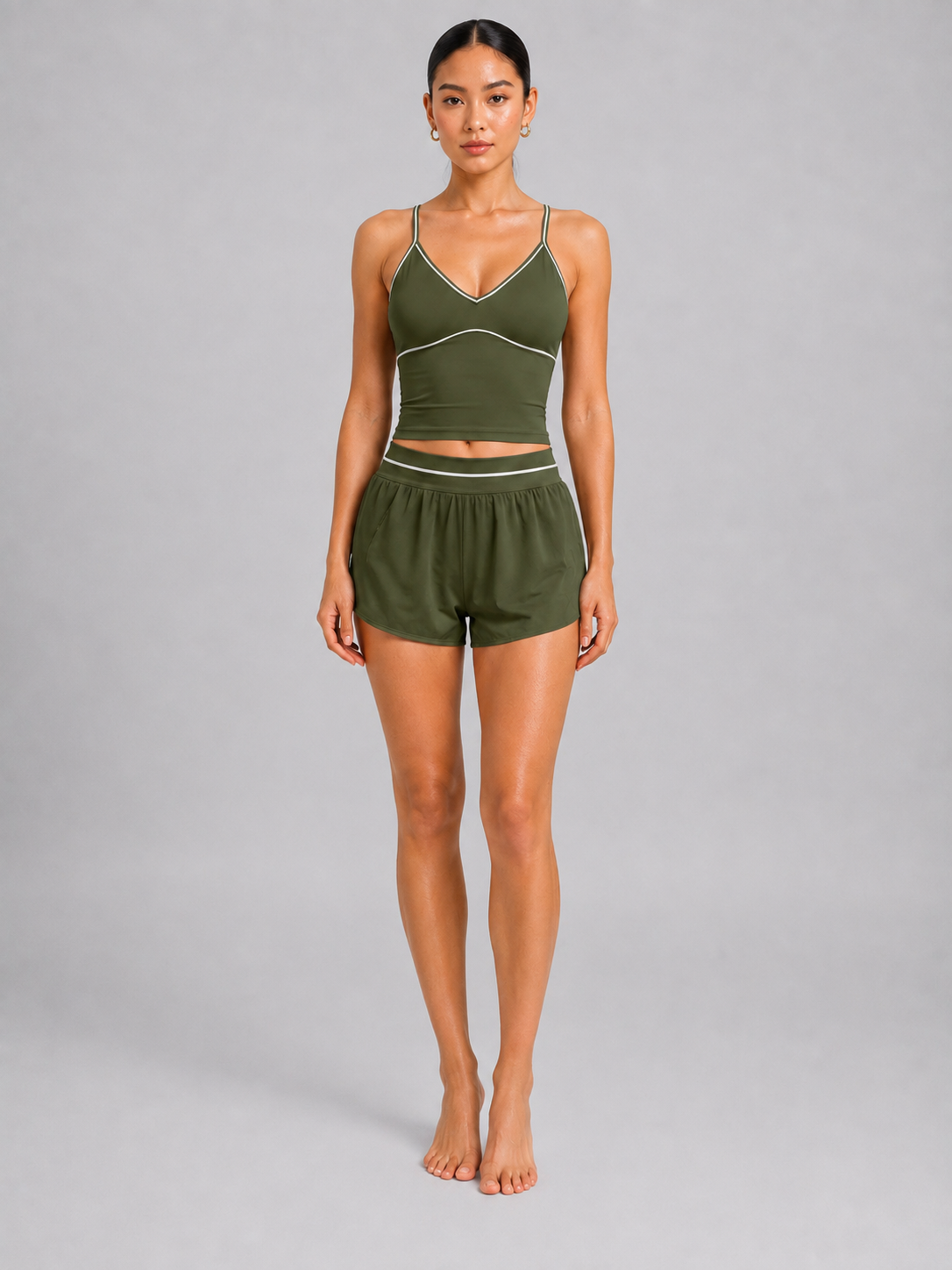 Women’s Padded Activewear Top & Shorts Set