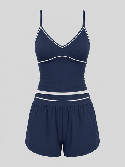 Women’s Padded Activewear Top & Shorts Set