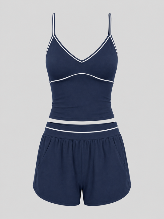 Women’s Padded Activewear Top & Shorts Set