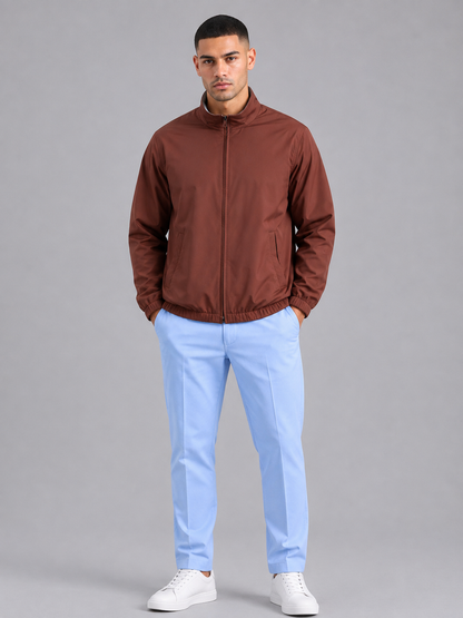 Stand Collar Lightweight Zip Jacket