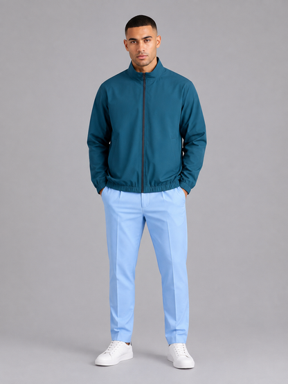 Stand Collar Lightweight Zip Jacket