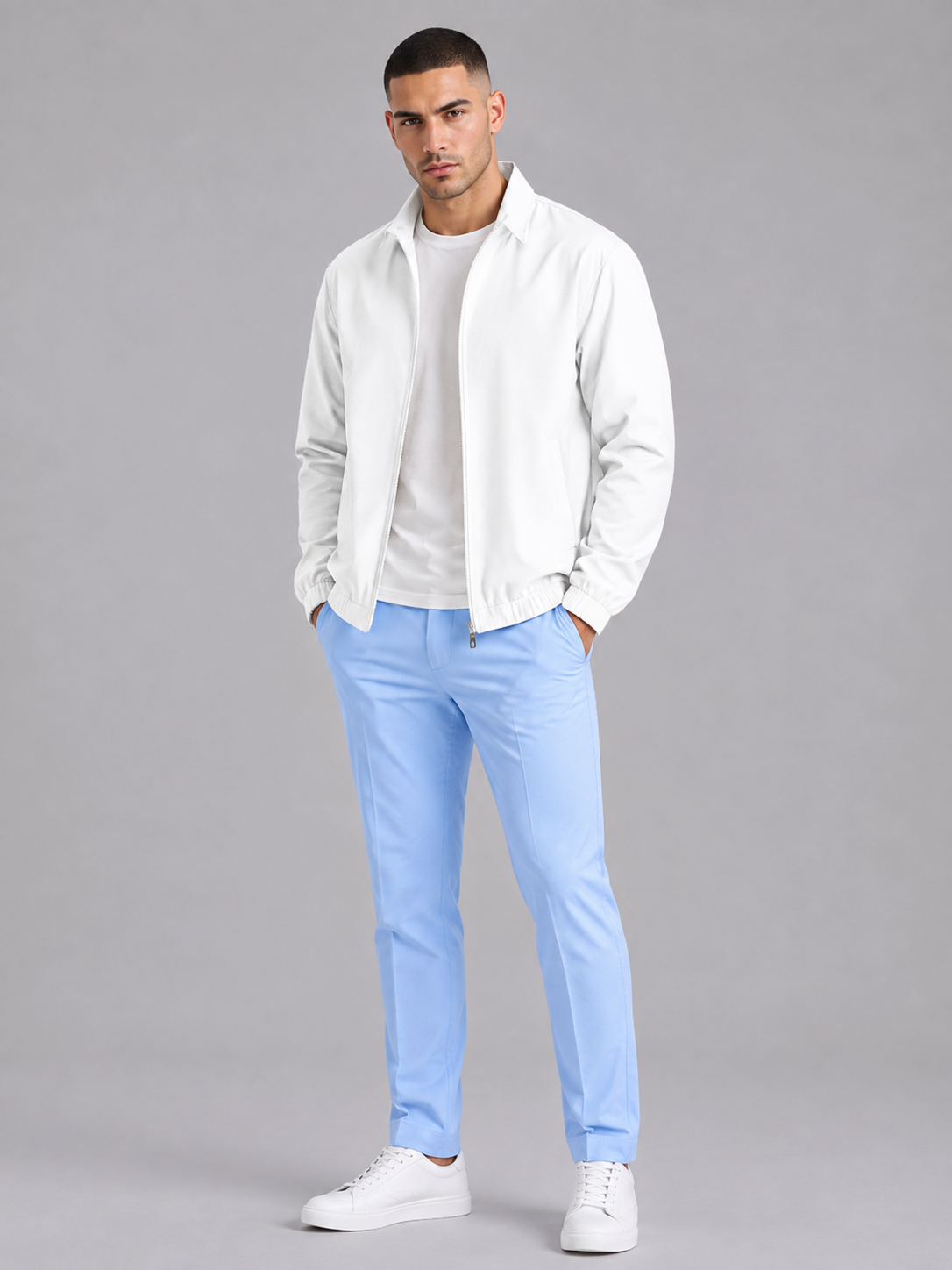 Stand Collar Lightweight Zip Jacket