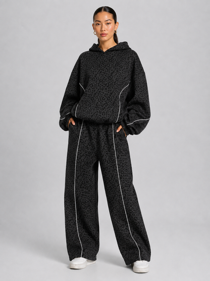 Women’s Leopard Print Long Sleeve Activewear Set