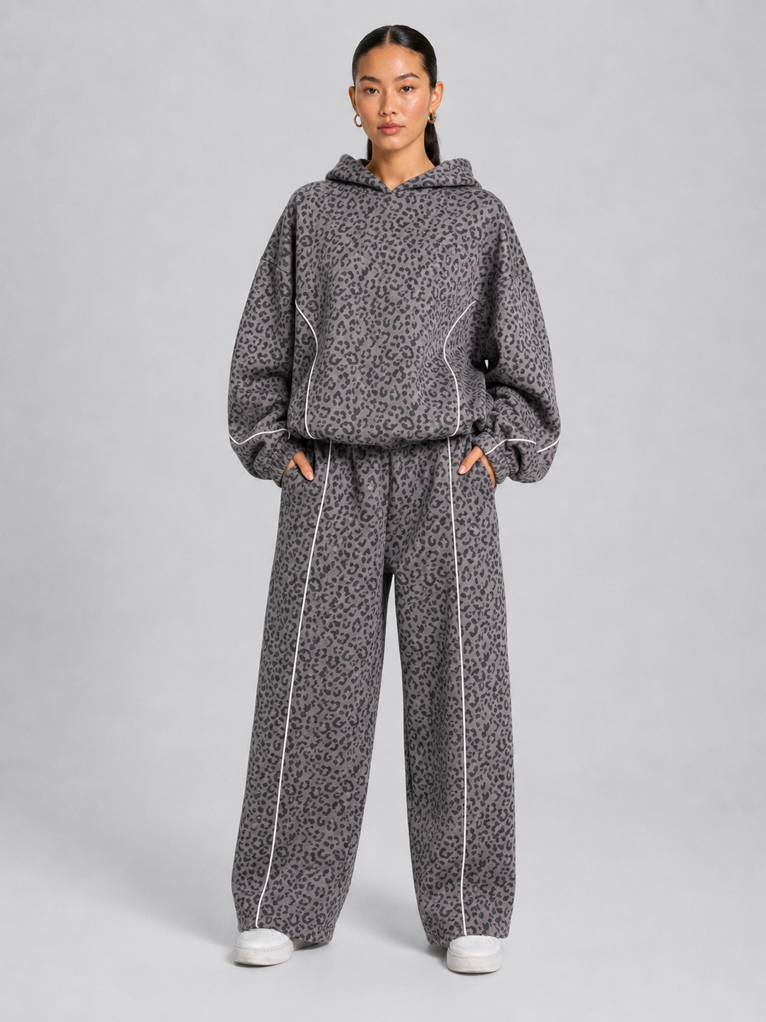 Women’s Leopard Print Long Sleeve Activewear Set