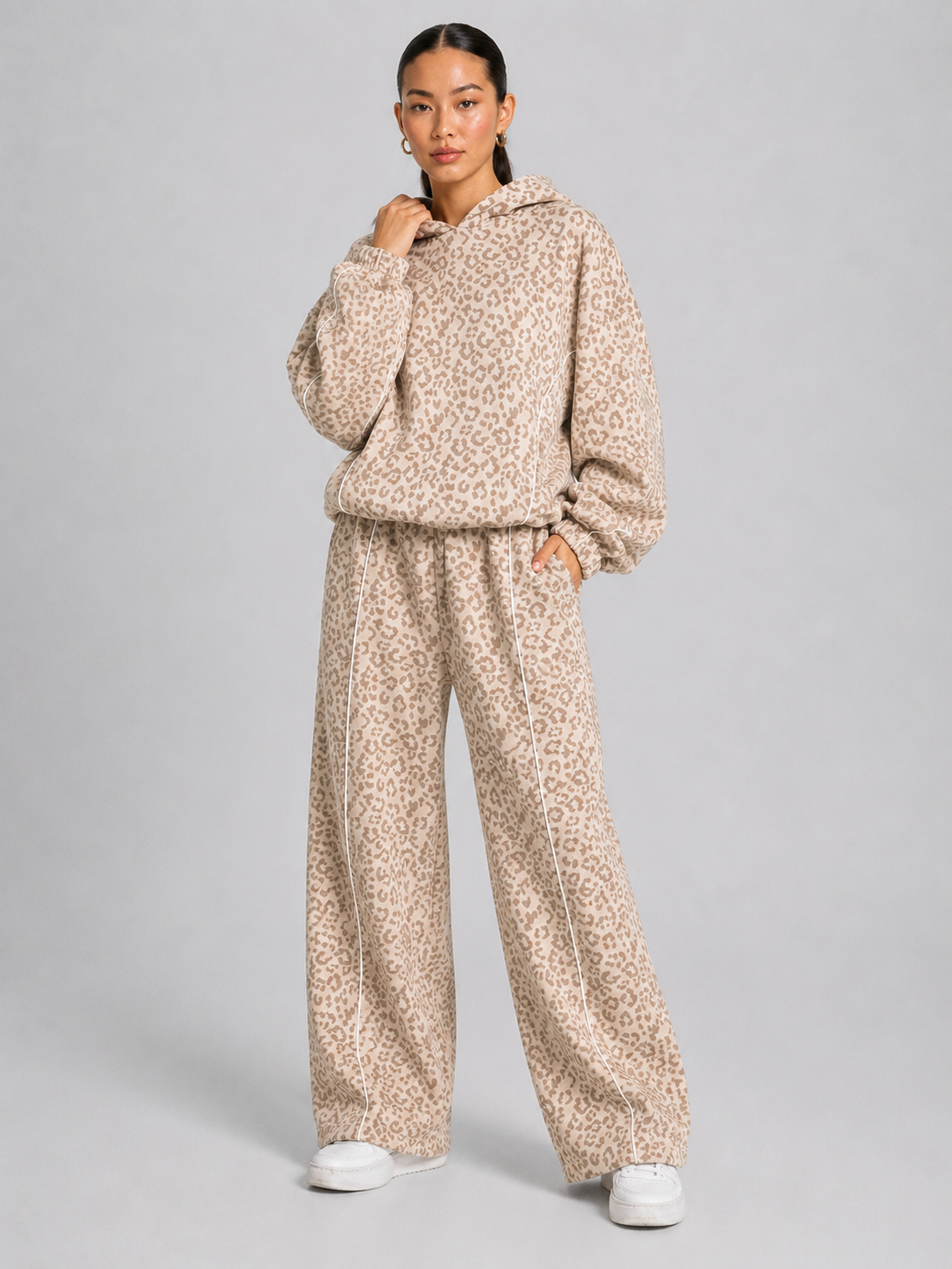 Women’s Leopard Print Long Sleeve Activewear Set
