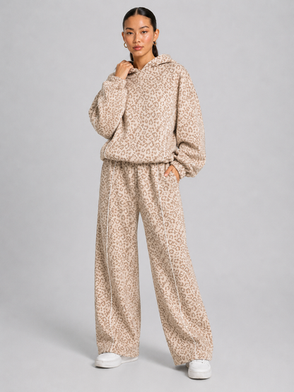 Women’s Leopard Print Long Sleeve Activewear Set