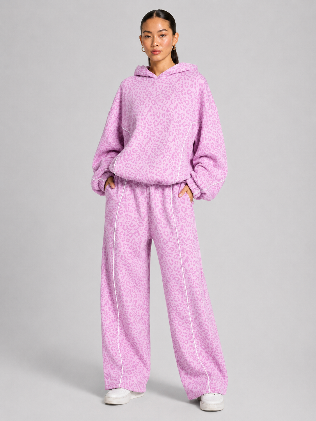Women’s Leopard Print Long Sleeve Activewear Set