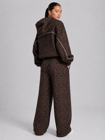 Women’s Leopard Print Long Sleeve Activewear Set