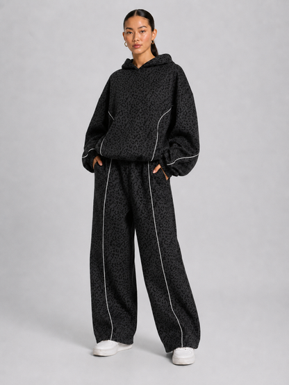 Women’s Leopard Print Long Sleeve Activewear Set