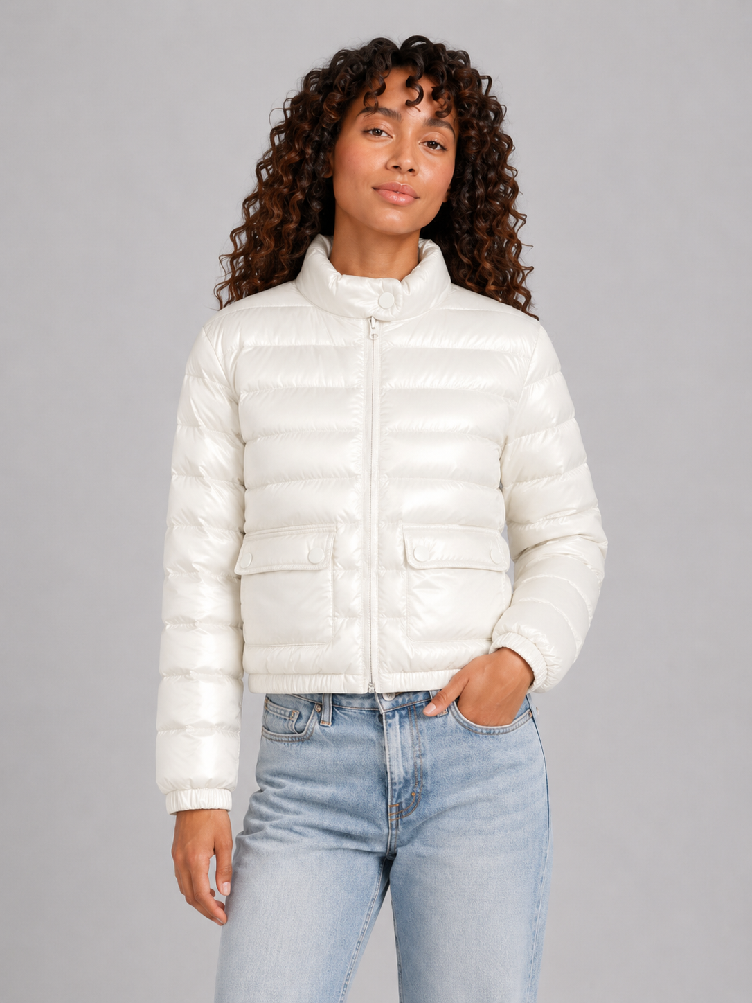 Unisex Lightweight Stand Collar Down Jacket