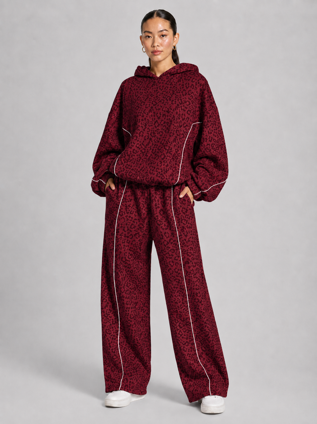 Women’s Leopard Print Long Sleeve Activewear Set