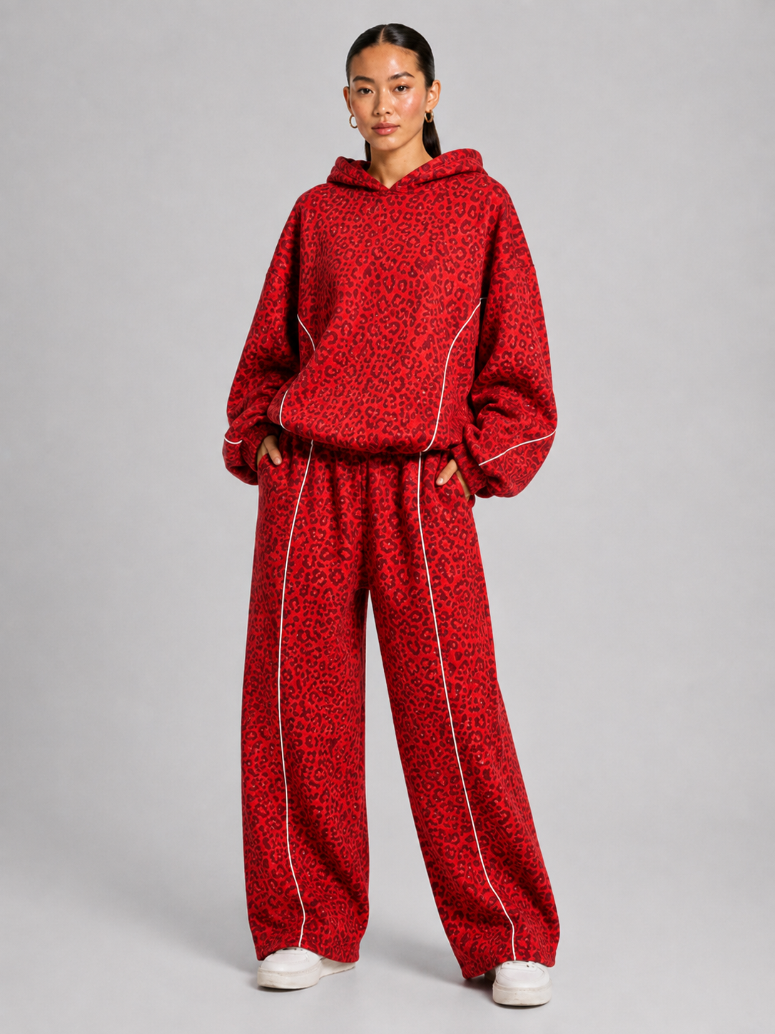Women’s Leopard Print Long Sleeve Activewear Set