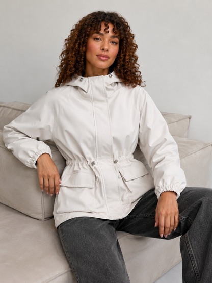 Loose Fit Lace-Up Hooded Zip Jacket