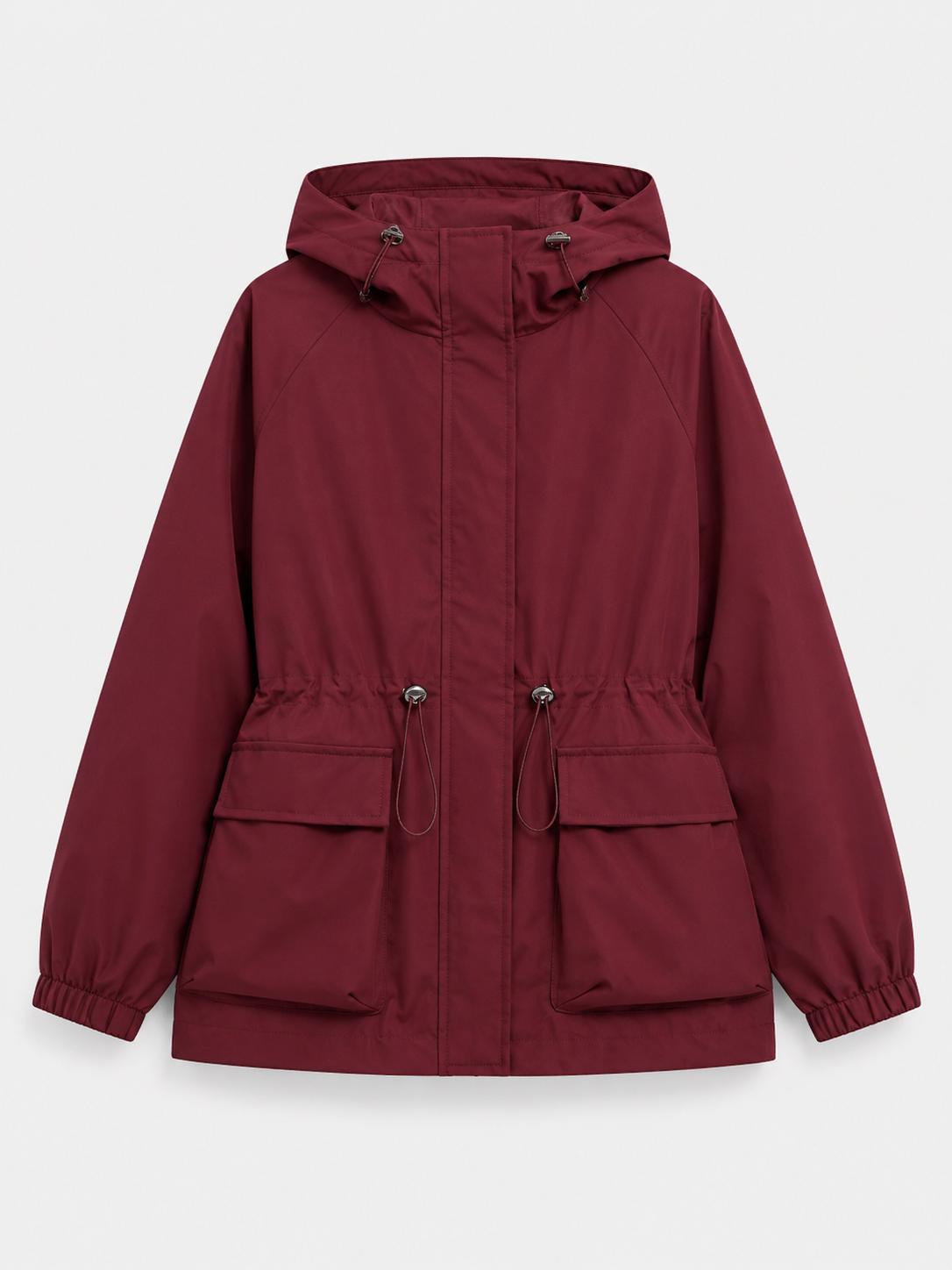 Loose Fit Lace-Up Hooded Zip Jacket