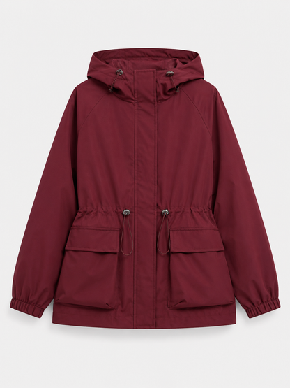 Loose Fit Lace-Up Hooded Zip Jacket
