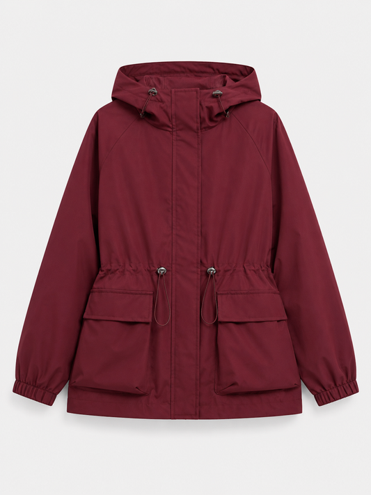 Loose Fit Lace-Up Hooded Zip Jacket
