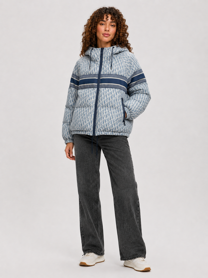 Women’s Contrast Stand Collar Padded Jacket