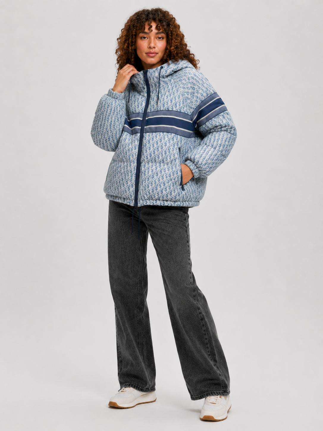 Women’s Contrast Stand Collar Padded Jacket