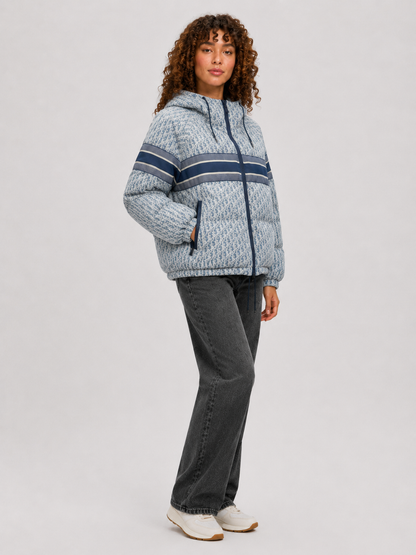 Women’s Contrast Stand Collar Padded Jacket