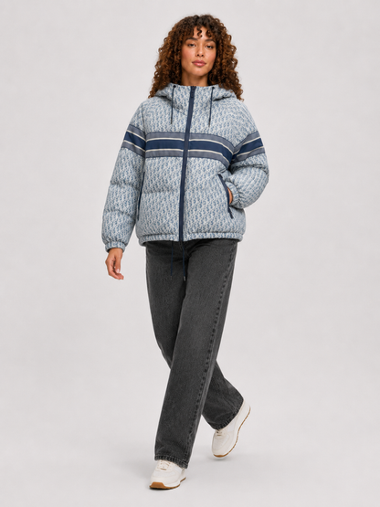 Women’s Contrast Stand Collar Padded Jacket