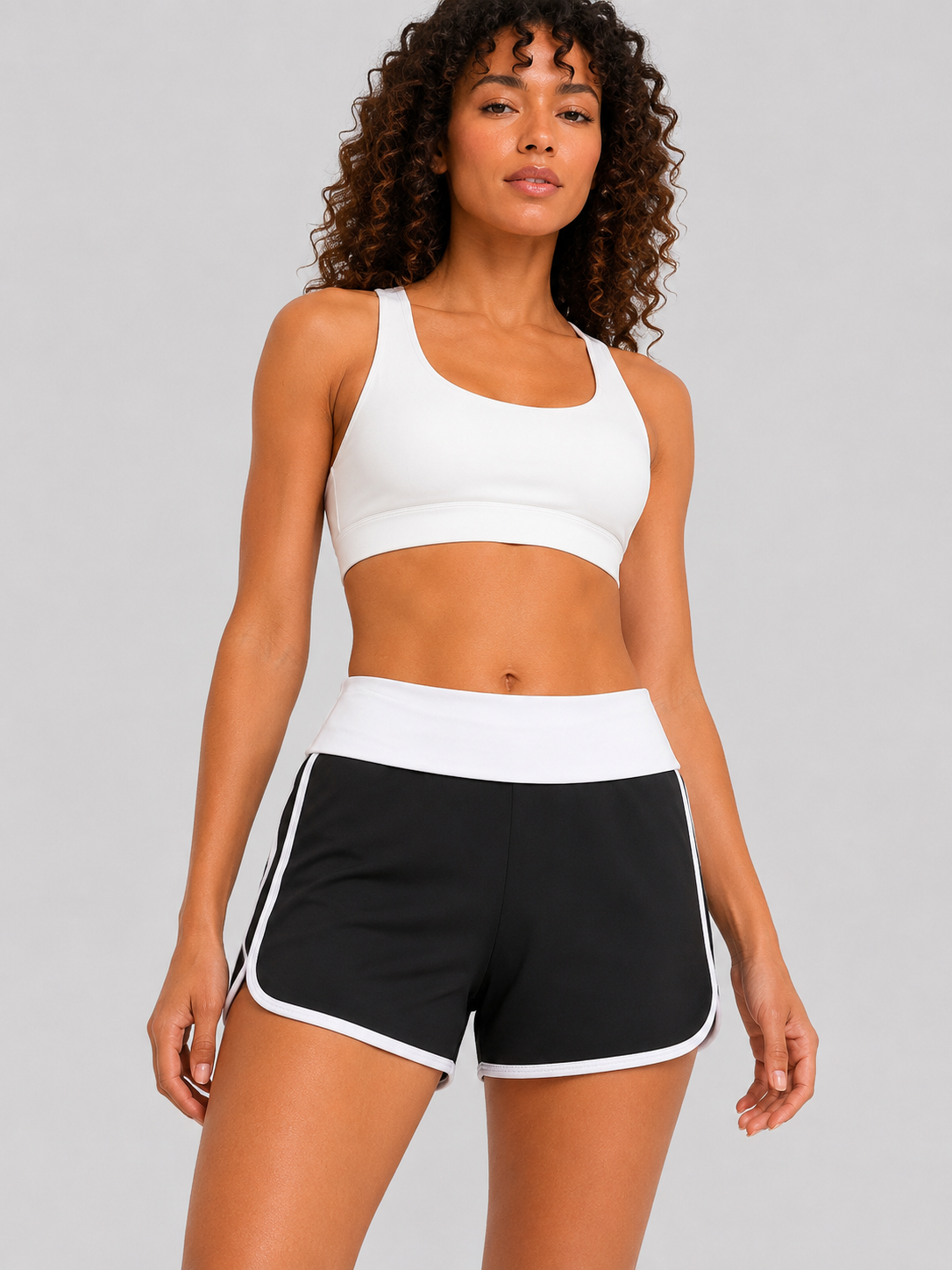 Women’s Breathable Striped Fitness Shorts