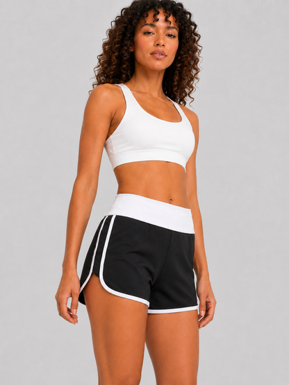 Women’s Breathable Striped Fitness Shorts