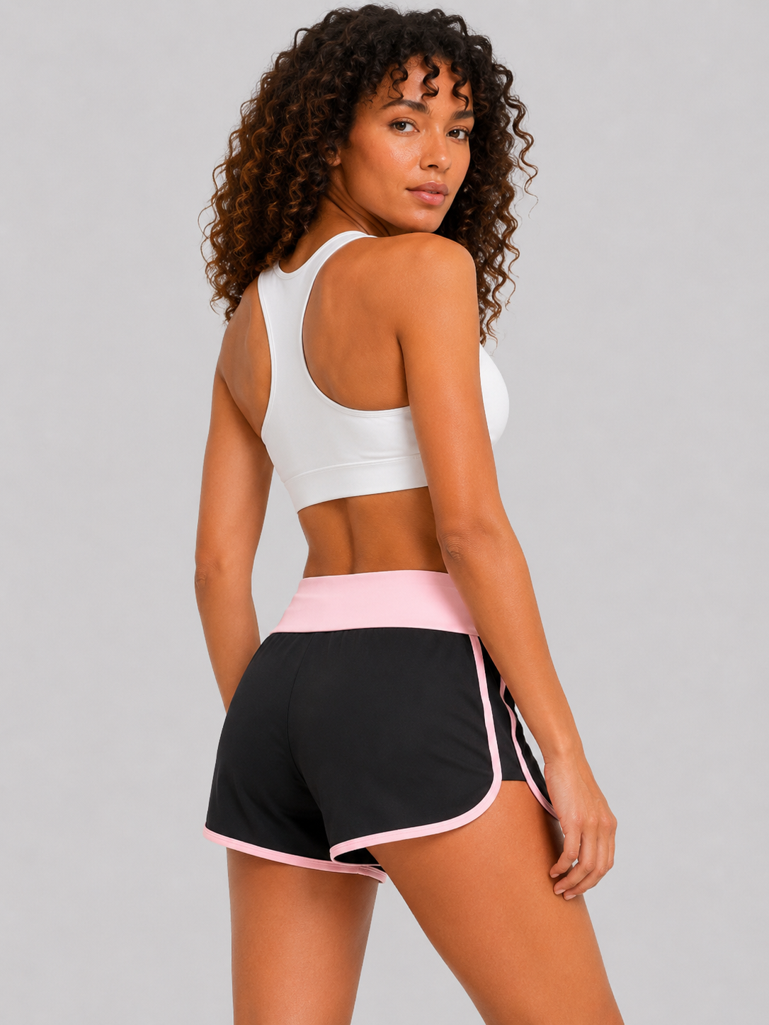 Women’s Breathable Striped Fitness Shorts