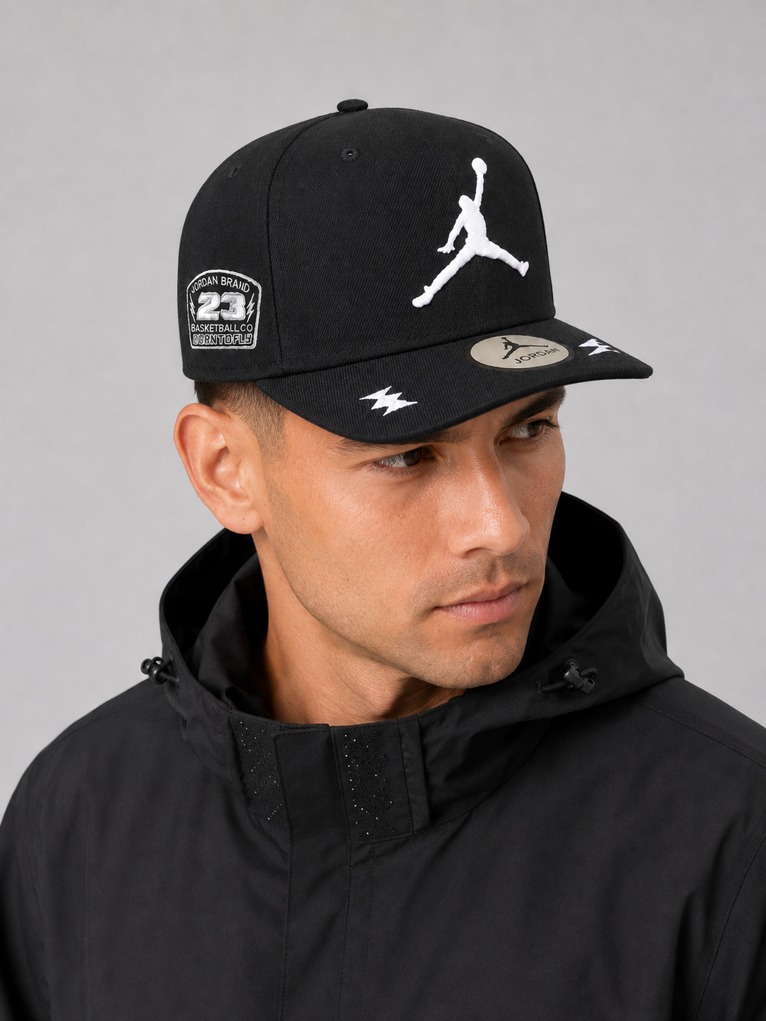 Jordan Big Boys' Youth Retro Jumpman Snapback Hat Black