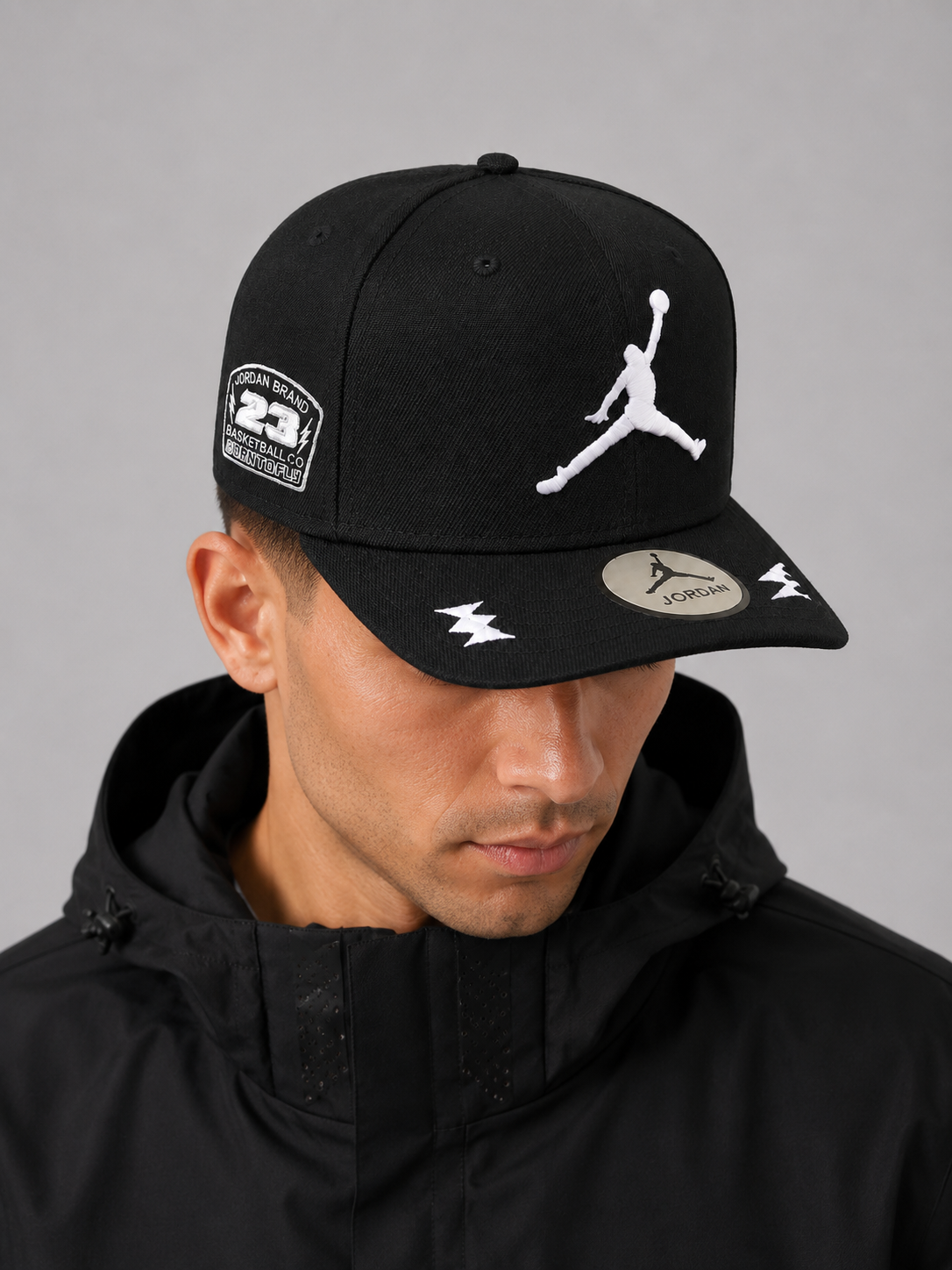 Jordan Big Boys' Youth Retro Jumpman Snapback Hat Black