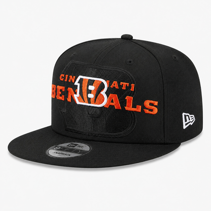 Era Black Cincinnati Bengals Overlap Wordmark 59FIFTY Fitted Hat