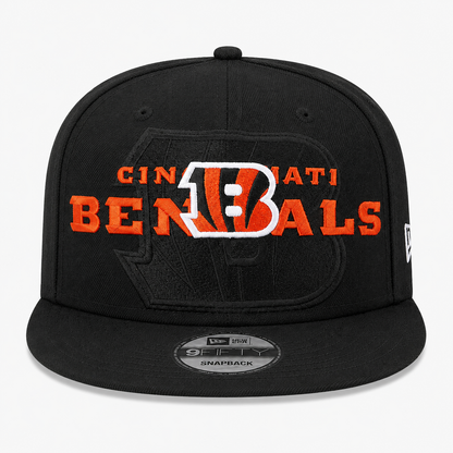 Era Black Cincinnati Bengals Overlap Wordmark 59FIFTY Fitted Hat