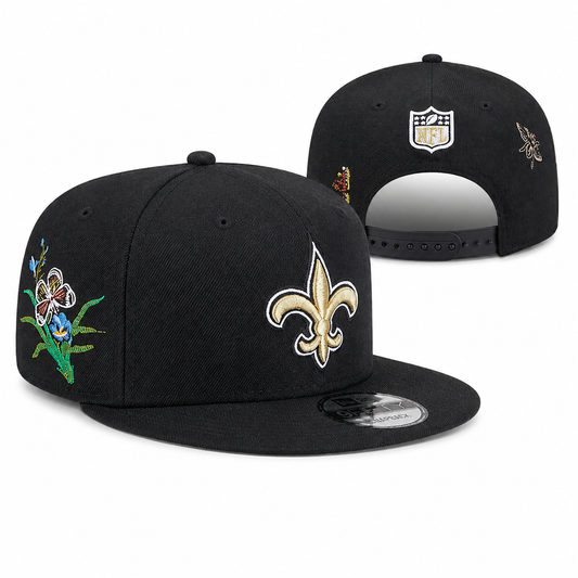 Era Black New Orleans Saints x Felt 9FIFTY Snapback Hat