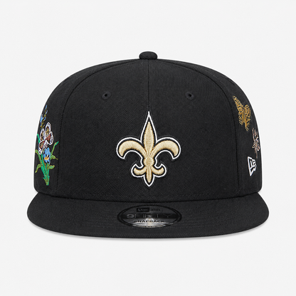 Era Black New Orleans Saints x Felt 9FIFTY Snapback Hat