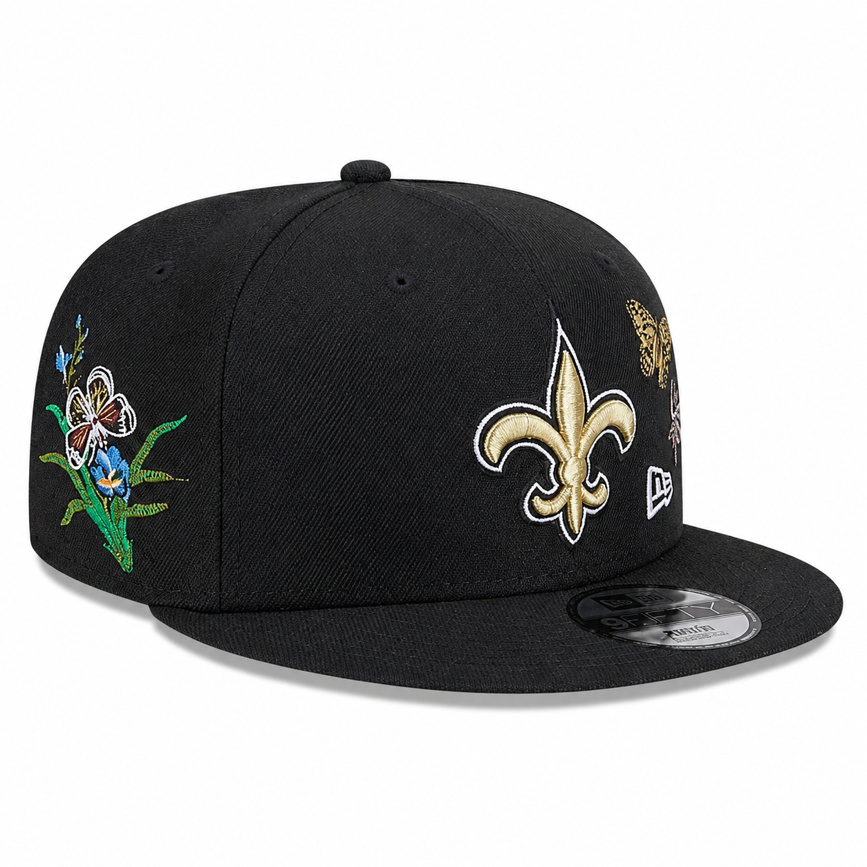 Era Black New Orleans Saints x Felt 9FIFTY Snapback Hat
