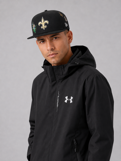 Era Black New Orleans Saints x Felt 9FIFTY Snapback Hat