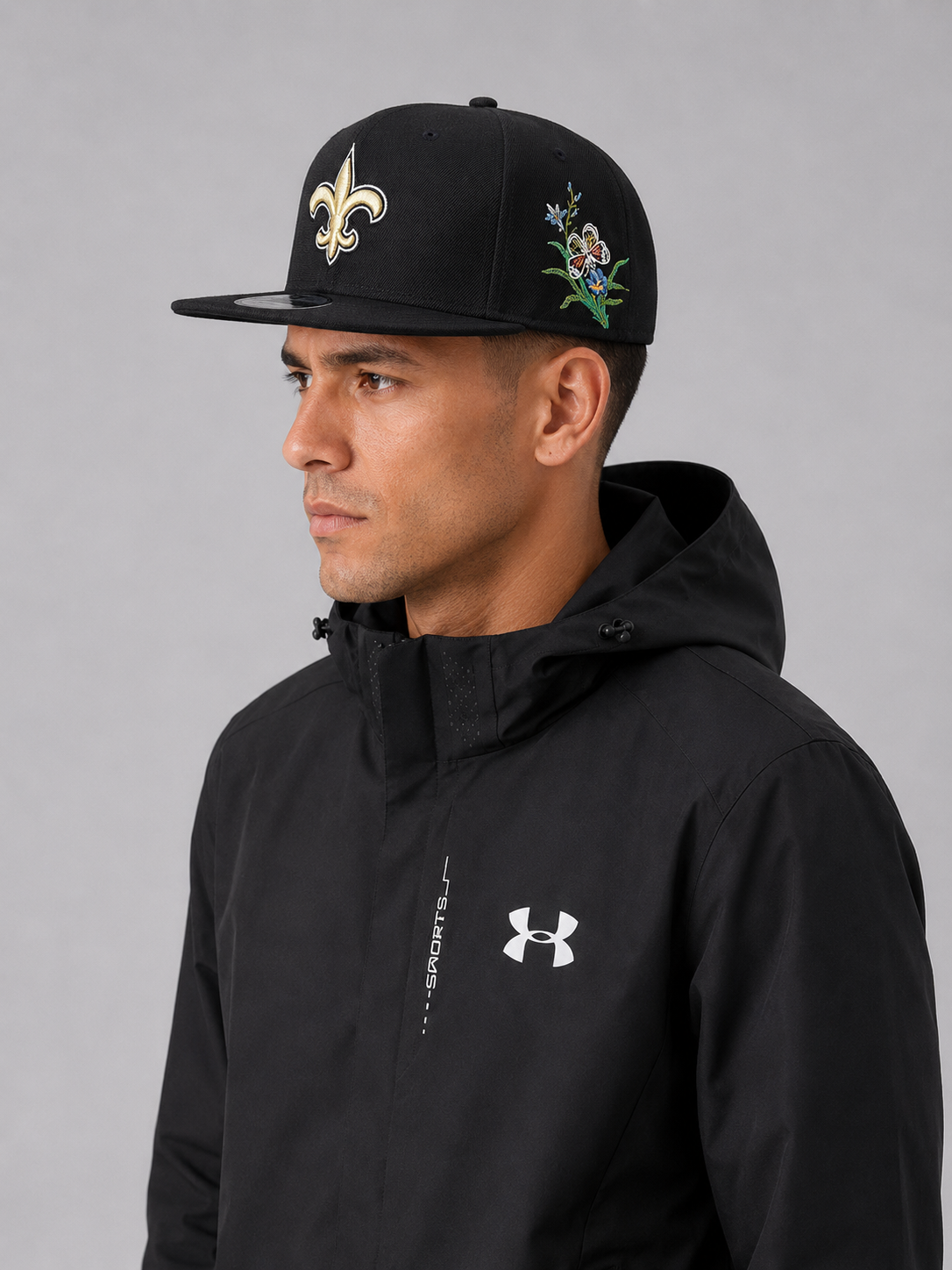 Era Black New Orleans Saints x Felt 9FIFTY Snapback Hat