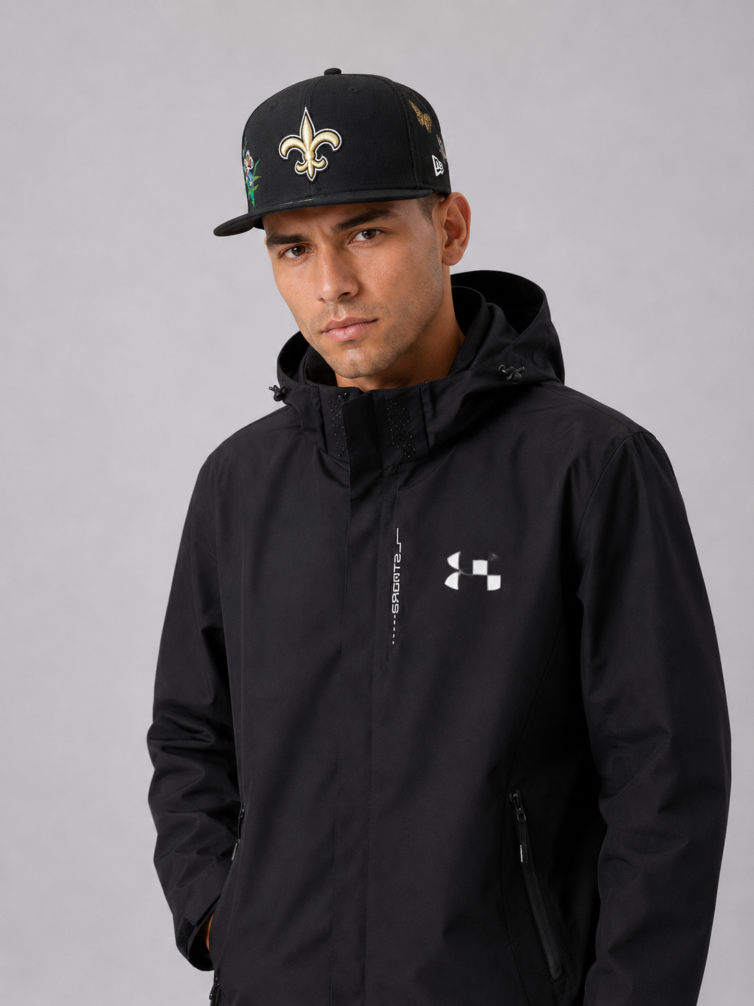 Era Black New Orleans Saints x Felt 9FIFTY Snapback Hat