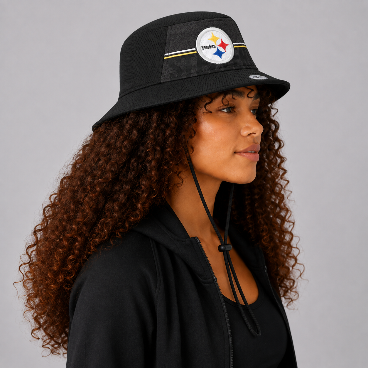 Era Black Pittsburgh Steelers Training Camp Stretch Bucket Hat