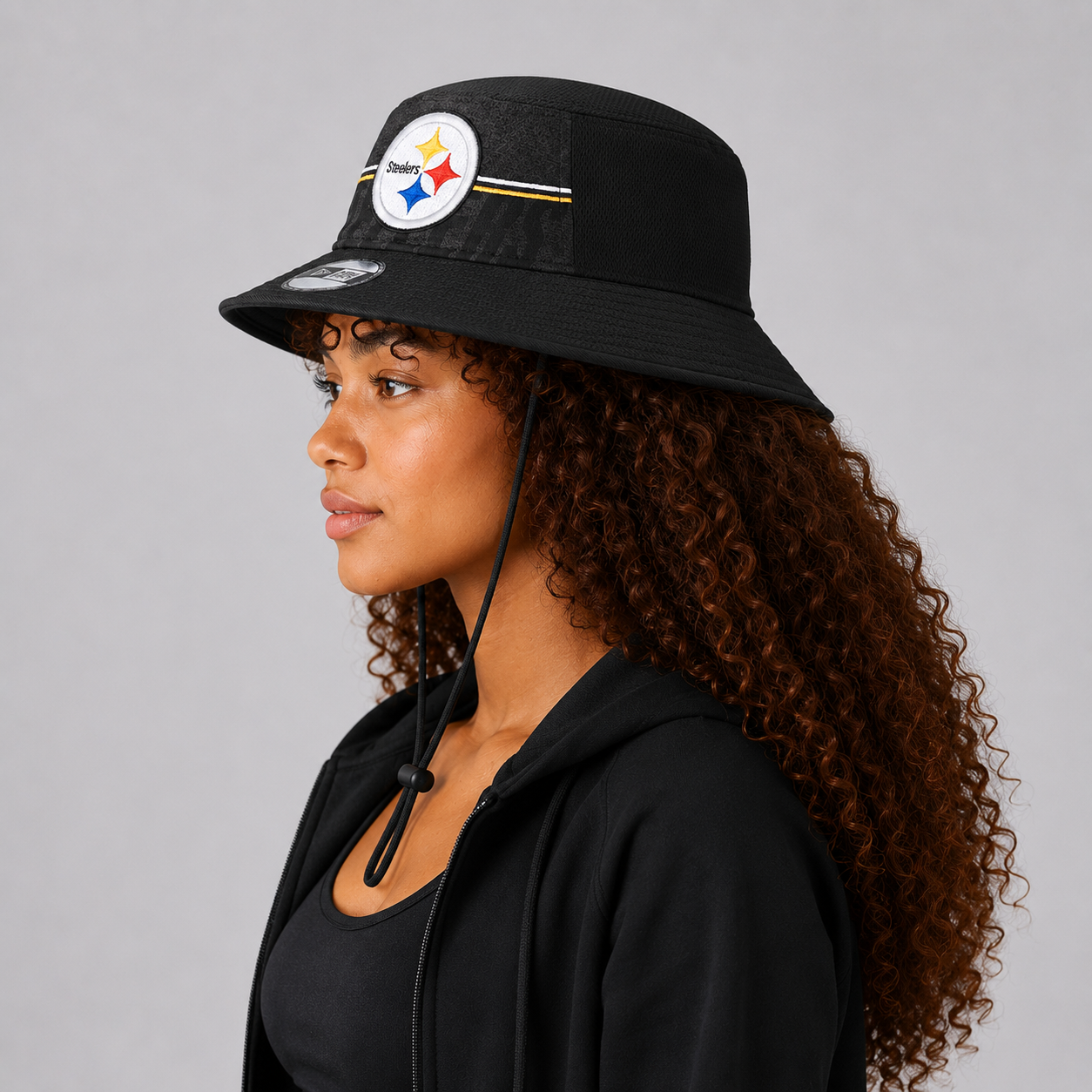 Era Black Pittsburgh Steelers Training Camp Stretch Bucket Hat