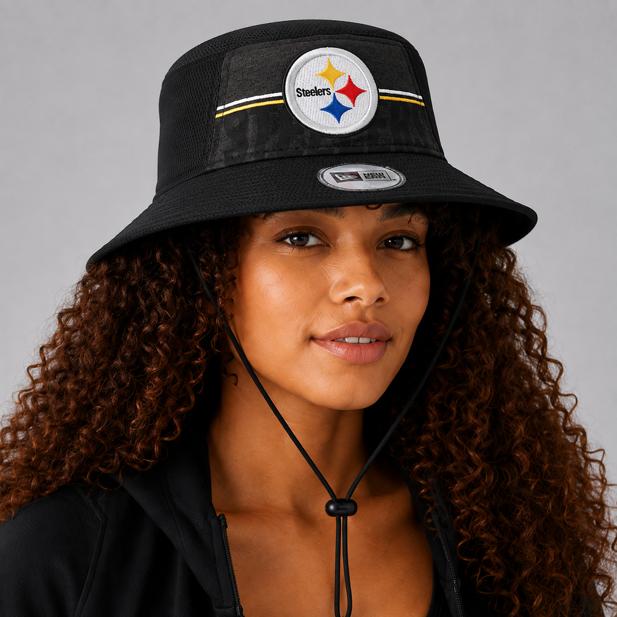 Era Black Pittsburgh Steelers Training Camp Stretch Bucket Hat