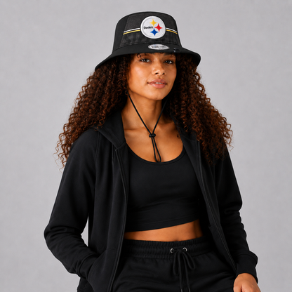 Era Black Pittsburgh Steelers Training Camp Stretch Bucket Hat