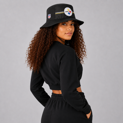 Era Black Pittsburgh Steelers Training Camp Stretch Bucket Hat