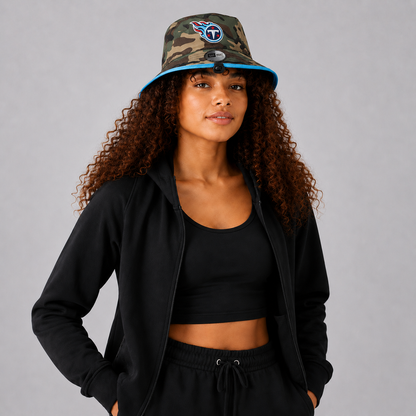 Green Camo Flame Emblem Bucket Hat