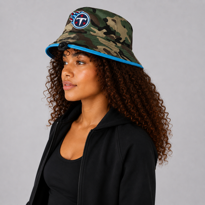 Green Camo Flame Emblem Bucket Hat