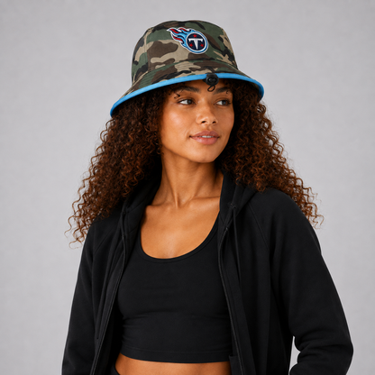 Green Camo Flame Emblem Bucket Hat