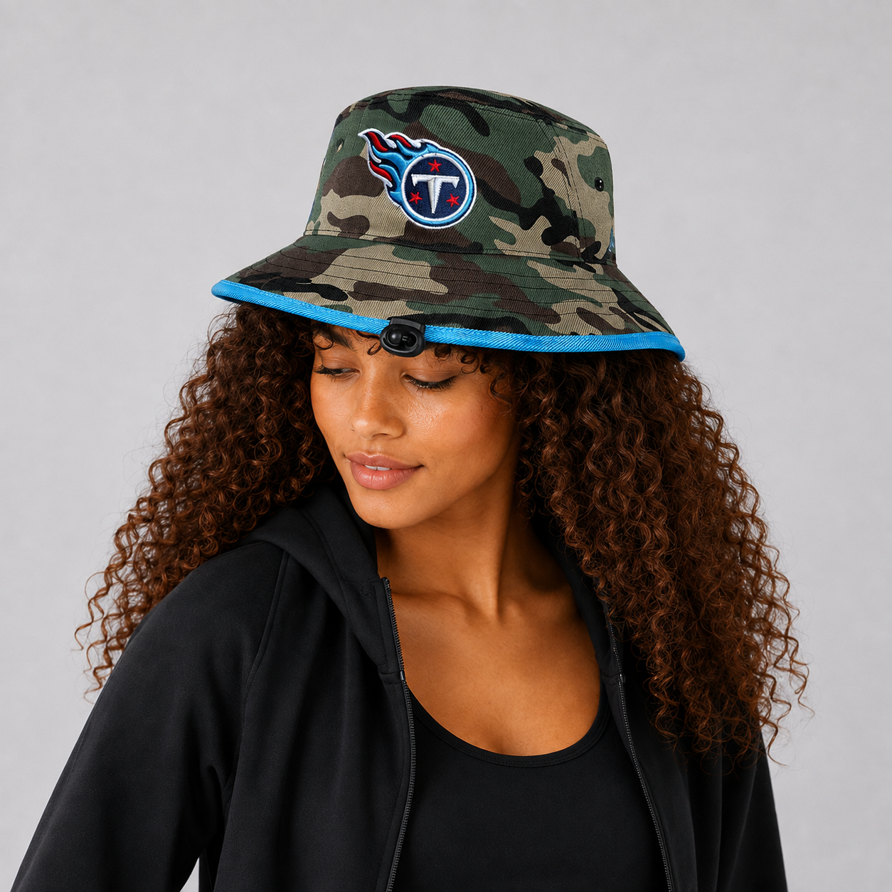 Green Camo Flame Emblem Bucket Hat
