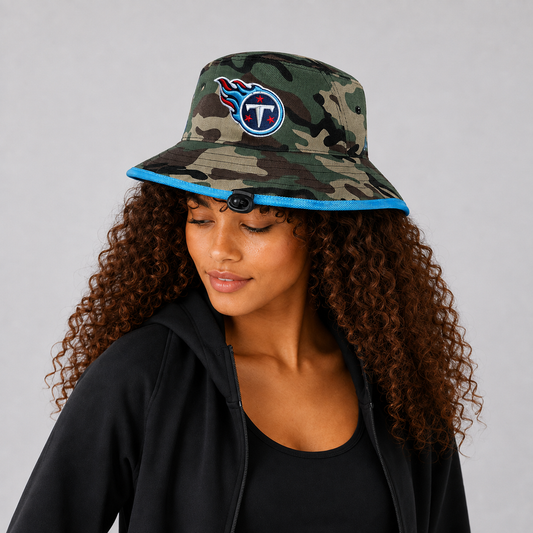 Green Camo Flame Emblem Bucket Hat