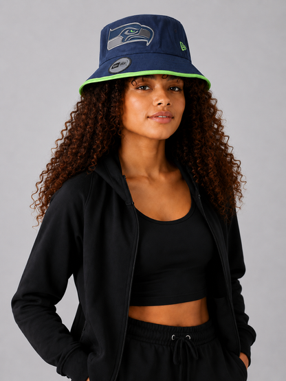 Navy Hawk Emblem Bucket Hat